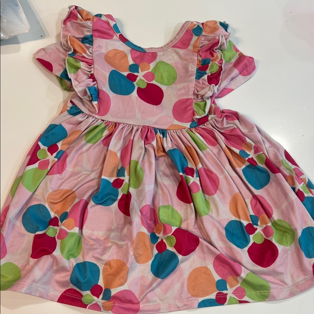 Colorful Floral Kids Casual Dress